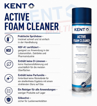 Preview: KENT Active Foam Cleaner Allzweck-Schaumreiniger 500ml